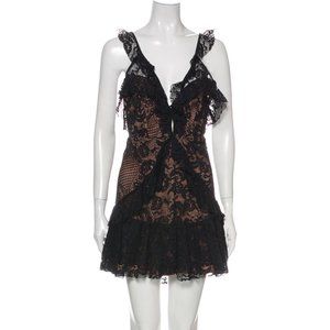 🖤For Love and Lemons Sexy Black Lacy Mini Dress